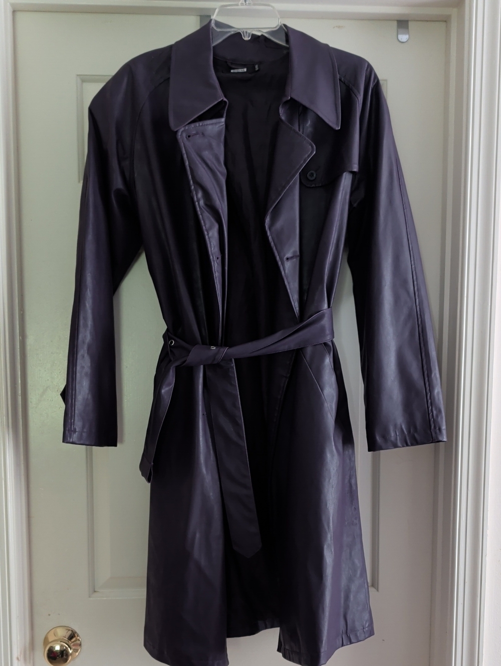 Nikita Deep Aubergine Purple Vegan Leather Trench Coat